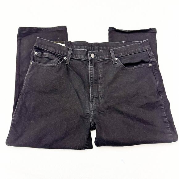 Levi's 511 Black Denim Jean Pants Straight Leg Cropped *Altered Size 38 x 24 - Picture 4 of 8